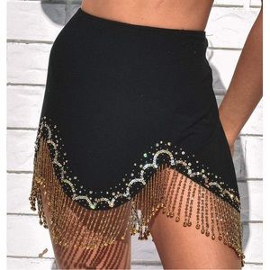 Her Pony the Label Black and Gold Embellished Shimmy Jingle Skirt
